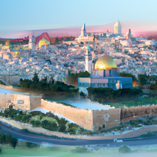 1. A panoramic view of Jerusalem, showcasing the city's mix of ancient and modern architecture.